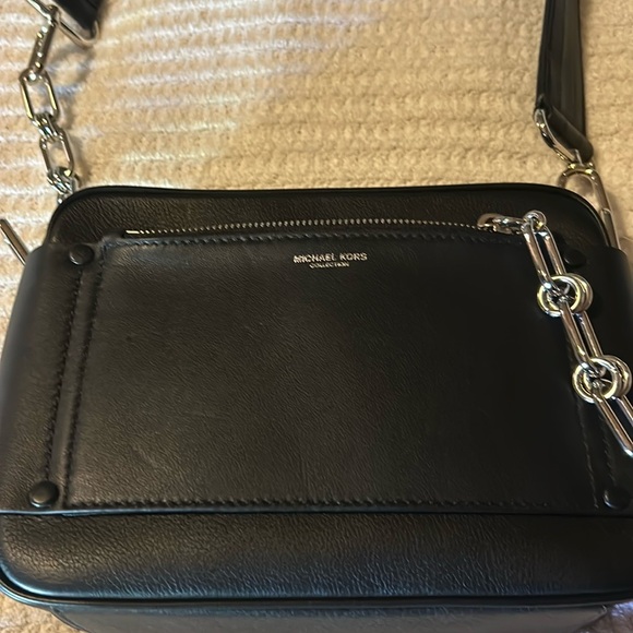 Michael Kors Collection Bag Black Camera Shoulder Handbag Chain Leather Women’s - Picture 4 of 10